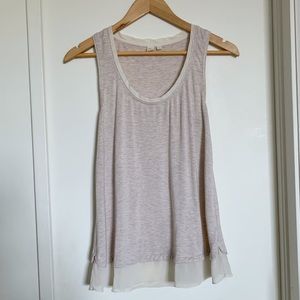 heather lavender & cream tank